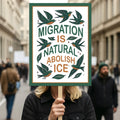 Abolish ICE No One Is Illegal Protest Sign, No Kings In America, Anti-Trump Resistance Political Protest Poster, Resist Fascism Rally Sign