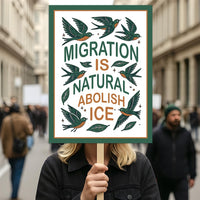 Abolish ICE No One Is Illegal Protest Sign, No Kings In America, Anti-Trump Resistance Political Protest Poster, Resist Fascism Rally Sign