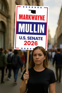 Markwayne Mullin For Oklahoma Senate 2026 Election Sign, Republican Party, Political Campaign Sign, Senate Election 2026 Race Poster Sign