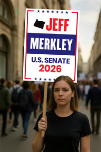 Jeff Merkley For Oregon Senate 2026 Election Sign, Anti-Trump Sign, Political Campaign Sign, Senate Election 2026 Race Poster Sign
