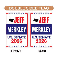Jeff Merkley For Oregon Senate 2026 Garden Flag, Double Sided, 2026 Senate Flag, Elections Flag, Anti-Trump Sign, Race Red White & Blue Flag