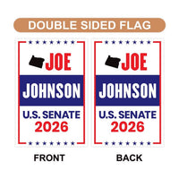 Joe Johnson For Oregon Senate 2026 Garden Flag, Double Sided, 2026 Senate Flag, Elections Flag, Republican Sign, Race Red White & Blue Flag