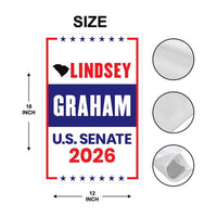 Lindsey Graham For South Carolina Senate 2026 Garden Flag, Double Sided, 2026 Senate Flag, Elections Flag, Race Red White & Blue Flag