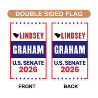 Lindsey Graham For South Carolina Senate 2026 Garden Flag, Double Sided, 2026 Senate Flag, Elections Flag, Race Red White & Blue Flag