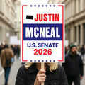 Justin McNeal For South Dakota Senate 2026 Election Sign, Republican Party, Political Campaign Sign, Senate Election 2026 Race Poster Sign