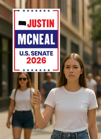 Justin McNeal For South Dakota Senate 2026 Election Sign, Republican Party, Political Campaign Sign, Senate Election 2026 Race Poster Sign