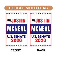 Justin McNeal For South Dakota Senate 2026 Garden Flag, Double Sided, 2026 Senate Flag, Elections Flag, Race Red White & Blue Flag