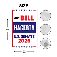 Bill Hagerty For Tennessee Senate 2026 Garden Flag, Double Sided, 2026 Senate Flag, Elections Flag, Race Red White & Blue Flag
