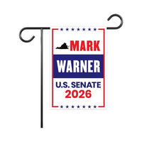 Mark Warner For Virginia Senate 2026 Garden Flag, Double Sided, 2026 Senate Flag, Elections Flag, Anti-Trump, Race Red White & Blue Flag