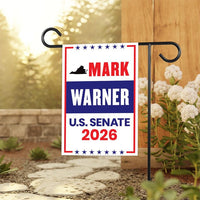 Mark Warner For Virginia Senate 2026 Garden Flag, Double Sided, 2026 Senate Flag, Elections Flag, Anti-Trump, Race Red White & Blue Flag