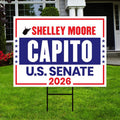 Shelley Moore Capito For West Virginia Senate 2026 Yard Sign, Corrugated Senate Election, Race Red White & Blue Yard Sign with Metal H-Stake