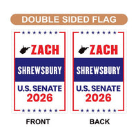 Zach Shrewsbury For West Virginia Senate 2026 Garden Flag, Double Sided, 2026 Senate Flag, Elections Flag, Race Red White & Blue Flag
