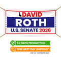 David Roth For Idaho U.S. Senate Banner Sign, 13 oz Waterproof US Senate Election 2026, Democratic Party Vinyl Banner With Metal Grommets