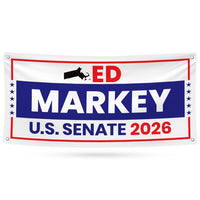 Ed Markey For Massachusetts U.S. Senate Banner Sign, 13 oz Waterproof US Senate Election 2026, Democrate Vinyl Banner With Metal Grommets