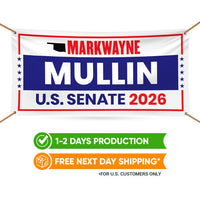 Markwayne Mullin For Oklahoma U.S. Senate Banner Sign, 13 oz Waterproof US Senate Election 2026, Republican Vinyl Banner With Metal Grommets