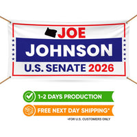 Joe Johnson For Oregon U.S. Senate Banner Sign, 13 oz Waterproof US Senate Election 2026, Republican Party Vinyl Banner With Metal Grommets