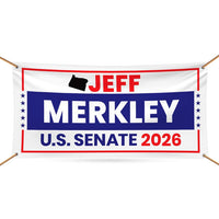 Jeff Merkley For Oregon U.S. Senate Banner Sign, 13 oz Waterproof US Senate Election 2026, Democratic Party Vinyl Banner With Metal Grommets