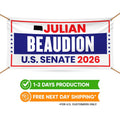 Julian Beaudion For South Dakota US Senate Banner Sign, 13 oz Waterproof US Senate Election 2026, Democrate Vinyl Banner With Metal Grommets