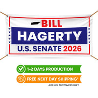 Bill Hagerty For Tennessee U.S. Senate Banner Sign, 13 oz Waterproof US Senate Election 2026, Republican Vinyl Banner With Metal Grommets