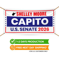 Shelley Moore Capito For West Virginia U.S. Senate Banner Sign, 13 oz Waterproof US Senate Election 2026 Vinyl Banner With Metal Grommets