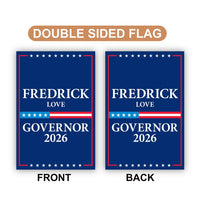 Fredrick Love For Arkansas Governor 2026 Garden Flag, Double Sided, 2026 Governor Flag, Democrate, Elections Flag, Race Red White Blue Flag