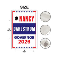 Nancy Dahlstrom For Alaska Governor 2026 Garden Flag, Double Sided, 2026 Governor Flag, Elections Flag, Race Red White & Blue Flag