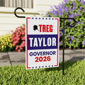 Treg Taylor For Alaska Governor 2026 Garden Flag, Double Sided, 2026 Governor Flag, Republican, Elections Flag, Race Red White & Blue Flag