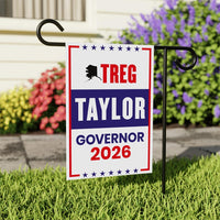 Treg Taylor For Alaska Governor 2026 Garden Flag, Double Sided, 2026 Governor Flag, Republican, Elections Flag, Race Red White & Blue Flag