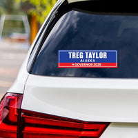 Treg Taylor For Alaska Governor 2026 Vinyl Sticker, Vote Treg Taylor, Alaska Governor Elections 2026 Bumper Sticker, 10" x 3"