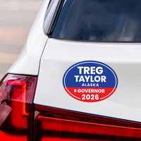 Treg Taylor For Alaska Governor 2026 Car Magnet - Vote Treg Taylor Vehicle Magnet, Alaska Governor Elections 2026 Magnet - 6" x 4.5"