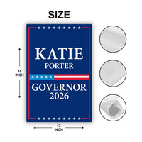Katie Porter For California Governor 2026 Garden Flag, Double Sided, 2026 Governor Flag, Elections Flag, Race Red White & Blue Flag