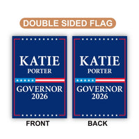 Katie Porter For California Governor 2026 Garden Flag, Double Sided, 2026 Governor Flag, Elections Flag, Race Red White & Blue Flag