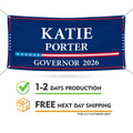 Katie Porter For California U.S. Governor Banner Sign, 13 oz Waterproof US Governor Election 2026 Vinyl Banner With Metal Grommets