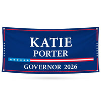 Katie Porter For California U.S. Governor Banner Sign, 13 oz Waterproof US Governor Election 2026 Vinyl Banner With Metal Grommets