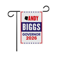 Andy Biggs For Arizona Governor 2026 Garden Flag, Double Sided, 2026 Governor Flag, Elections Flag, Race Red White & Blue Flag