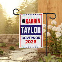 Karrin Taylor Robson For Arizona Governor 2026 Garden Flag, Double Sided, 2026 Governor Flag, Elections Flag, Race Red White & Blue Flag