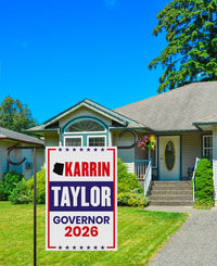 Karrin Taylor Robson For Arizona Governor 2026 Garden Flag, Double Sided, 2026 Governor Flag, Elections Flag, Race Red White & Blue Flag