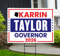 Karrin Taylor Robson For Arizona Governor 2026 Yard Sign, Corrugated Governor Elections Race Red White & Blue Yard Sign with Metal H-Stake