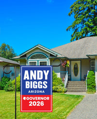 Andy Biggs For Arizona Governor 2026 Garden Flag, Double Sided, 2026 Governor Flag, Elections Flag, Race Red White & Blue Flag