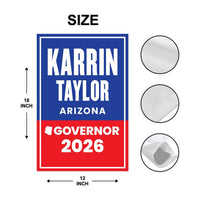 Karrin Taylor Robson For Arizona Governor 2026 Garden Flag, Double Sided, 2026 Governor Flag, Elections Flag, Race Red White & Blue Flag