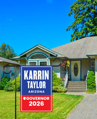Karrin Taylor Robson For Arizona Governor 2026 Garden Flag, Double Sided, 2026 Governor Flag, Elections Flag, Race Red White & Blue Flag