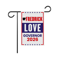 Fredrick Love For Arkansas Governor 2026 Garden Flag, Double Sided, 2026 Governor Flag, Democrate, Elections Flag, Race Red White Blue Flag
