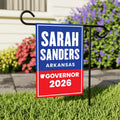 Sarah Huckabee Sanders For Arkansas Governor 2026 Garden Flag, Double Sided, 2026 Governor Flag, Elections Flag, Race Red White & Blue Flag