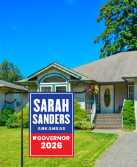 Sarah Huckabee Sanders For Arkansas Governor 2026 Garden Flag, Double Sided, 2026 Governor Flag, Elections Flag, Race Red White & Blue Flag