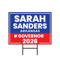 Sarah Huckabee Sanders For Arkansas Governor 2026 Yard Sign, Corrugated Governor Elections Race Red White Blue Yard Sign with Metal H-Stake
