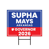 Supha Xayprasith-Mays For Arkansas Governor 2026 Yard Sign, Corrugated Governor Elections Race Red White & Blue Yard Sign with Metal H-Stake