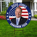 Doug Jones For Alabama Governor Yard Sign - Coroplast 2026 Governor Elections Race Red White & Blue Yard Sign with Metal H-Stake