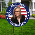 Katie Hobbs For Arizona Governor Yard Sign - Coroplast 2026 Governor Elections Race Red White & Blue Yard Sign with Metal H-Stake