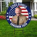 Chad Bianco For California Governor Yard Sign - Coroplast 2026 Governor Elections Race Red White & Blue Yard Sign with Metal H-Stake