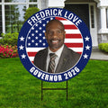Fredrick Love For Arkansas Governor Yard Sign - Coroplast 2026 Governor Elections Race Red White & Blue Yard Sign with Metal H-Stake
